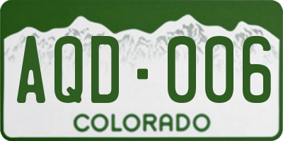 CO license plate AQD006