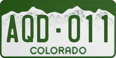 CO license plate AQD011