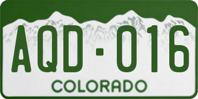 CO license plate AQD016