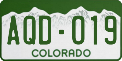 CO license plate AQD019