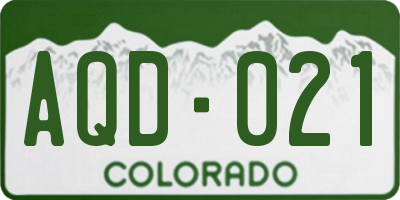 CO license plate AQD021