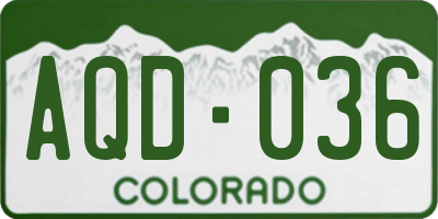 CO license plate AQD036