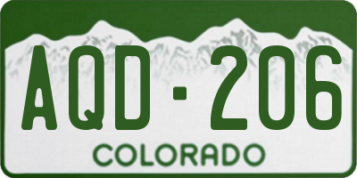 CO license plate AQD206