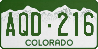 CO license plate AQD216