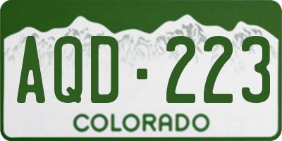 CO license plate AQD223