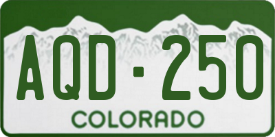 CO license plate AQD250