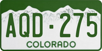 CO license plate AQD275