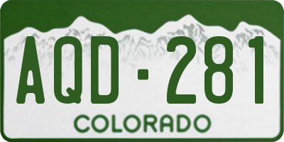 CO license plate AQD281