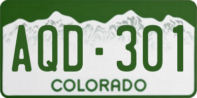 CO license plate AQD301