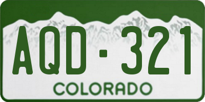 CO license plate AQD321