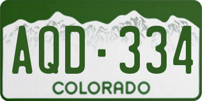 CO license plate AQD334