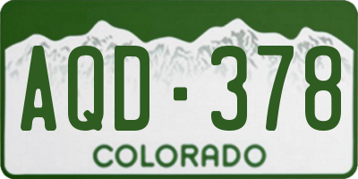 CO license plate AQD378