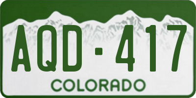 CO license plate AQD417