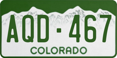 CO license plate AQD467