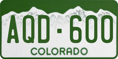 CO license plate AQD600