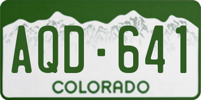 CO license plate AQD641