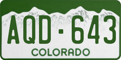 CO license plate AQD643
