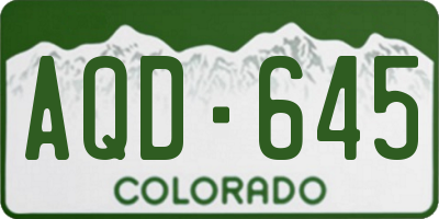 CO license plate AQD645