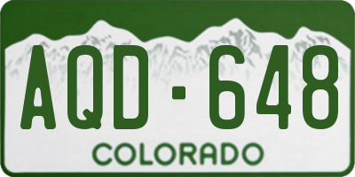 CO license plate AQD648