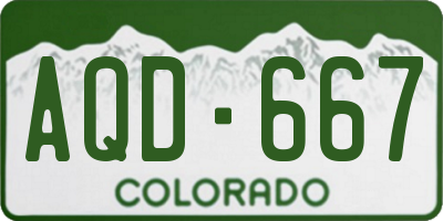 CO license plate AQD667