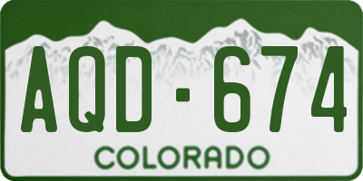 CO license plate AQD674