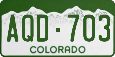 CO license plate AQD703