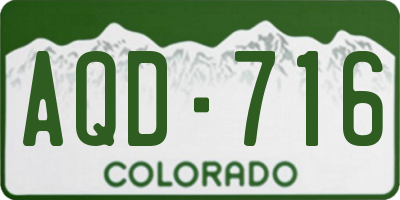 CO license plate AQD716