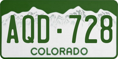 CO license plate AQD728