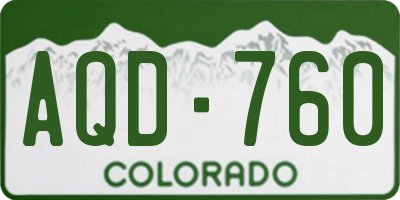 CO license plate AQD760