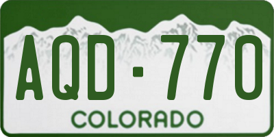 CO license plate AQD770