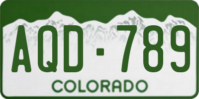 CO license plate AQD789