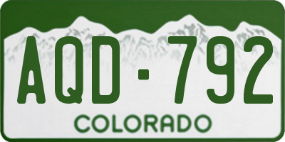 CO license plate AQD792