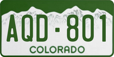 CO license plate AQD801