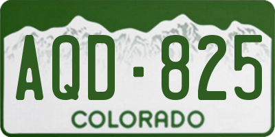 CO license plate AQD825