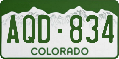 CO license plate AQD834