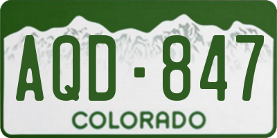 CO license plate AQD847
