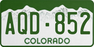 CO license plate AQD852