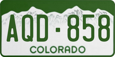 CO license plate AQD858