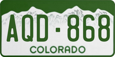 CO license plate AQD868