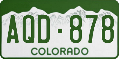 CO license plate AQD878