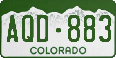 CO license plate AQD883