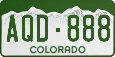CO license plate AQD888