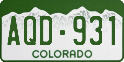 CO license plate AQD931