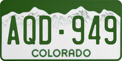 CO license plate AQD949