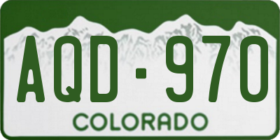 CO license plate AQD970