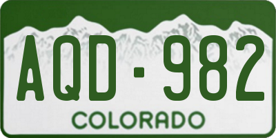 CO license plate AQD982