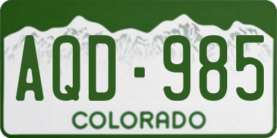 CO license plate AQD985