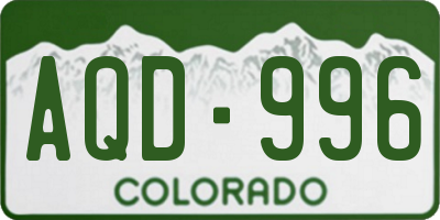CO license plate AQD996