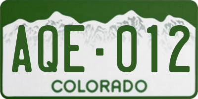 CO license plate AQE012