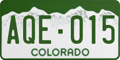 CO license plate AQE015